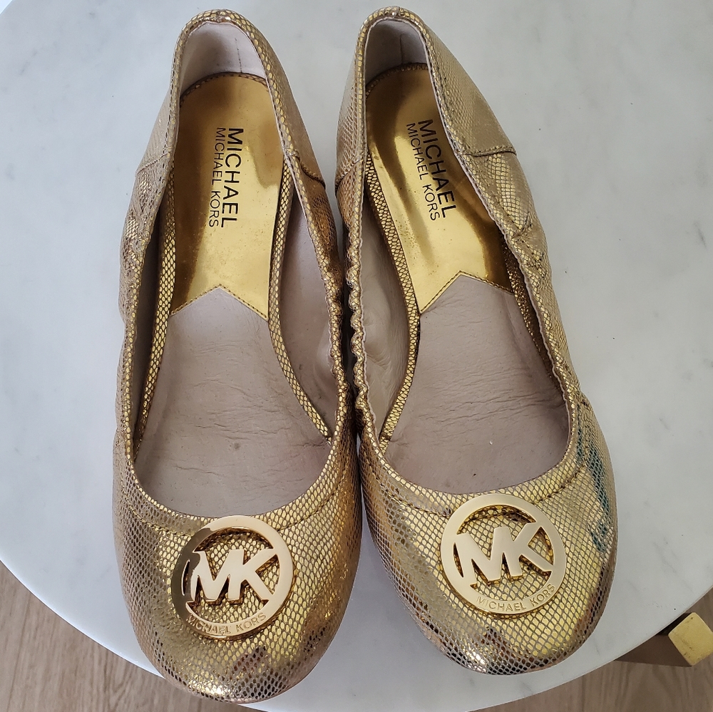 Michael Kors Gold Ballet Flats